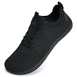 IceUnicorn Breite Barfuss Schuhe Damen Barfußschuhe Leichte Zero-Drop Atmungsaktiv Unisex Herren Minimalistische Outdoor(555Schwarz,40EU