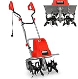 HECHT Elektro Bodenhacke für effektive Bodenbearbeitung – 1500 Watt – 24 Messer – elektrische Gartenfräse – Gartenhacke – Kultivator – zum umgraben und lockern vom Boden für perfekte Pflanzen (Rot)
