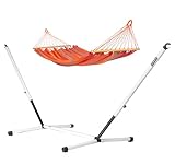 LA SIESTA® Alisio Hängematte mit Stab & Stahlgestell, Wetterfeste Hängematte mit Gestell, Hängematte Outdoor Indoor, Hängematte mit Ständer für Balkon Terrasse Garten - Einzel Hängematten, Toucan