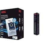 AEG GR201SM s-bag Staubbeutel Classic Long Performance MegaPack & AZE133 Fugendüse (27cm lang, Staubsauger Aufsatz für schwer erreichbare Stellen, Fugen und Ritzen, für Haushalt und Auto) schwarz