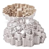 Erreke Gugelhupfform, Professionelle Qualität Kuchenform, Sehr Widerstandsfähig, Doppelte Antihaftschicht, 2 Liter Kugelhupf Backform 24cm, Bloom