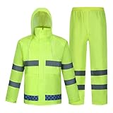 Generisch Wasserdichter Anzug - Atmungsaktive Regenjacke Damen mit Reflektorstreifen - Gut sichtbarer Rain Defender, bequeme Regenhose für Nacht, Straße, Outdoor