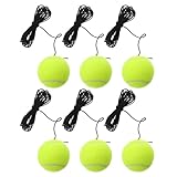 VICASKY 6 Stück Tennistrainer mit Elastischem Schnurball Leichter Rebound-trainingsball für Einzelspieler Widerstandsfähiges Tennis-übungsequipment für Heim Outdoor-Training