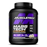 MuscleTech Extreme 2000 Mass-Gainer Proteinpulver, Muscle-Builder Molkenproteinpulver, Protein + Kreatin + Kohlenhydrate, Max-Protein Gewichtszunahme für Frauen und Männer, Vanille-Milchshake, 6lbs