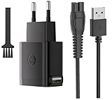 Okaywork 5V Ladegerät für Philips One Blade Rasierer, Kompatibel mit QP2824, QP2834, QP2724, MG7950, MG7910, MG9525, MG9530, QP1324, USB Adapter mit 1M Ladekabel für Haarschneider und Bartschneider