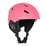 ATTABO Skihelm Kinder S200 In-Mold Konstruktion | Skihelme mit Aktive Belüftung | Brillenhalterung | Sicherheitshelm |Snowboard, Skiing, Hockey | Helm Kinder 54-58cm Rosa ATB-SKI201