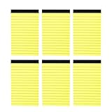 Kleine Schreibblöcke, Notizblöcke, kleiner Notizblock, schwarz und liniert, Papier für die tägliche Planung, 30 Blatt/Block, 6 Stück