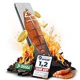 Naviable Edelstahl Flammlachshalter für Feuerschalen & Kugelgrills – Testsieger - 5-stufig verstellbares Grillbrett für perfektes Flammlachs und Fisch - Grillen bei Camping & Grillpartys