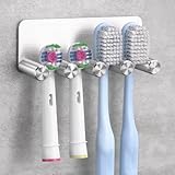 OETAMS Zahnbürstenhalter Ohne Bohren Elektrisch Zahnbürste Halter Wand Aufsteckbürsten Halter Edelstahl Zahnburstenhalterung Selbstklebend Zahnbürstenkopf Halter Silber