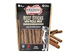 Fresco Ochsenziemerkaustangen 25 cm | 10 Stück | Ergänzungsfuttermittel für Hunde | Natürlicher Snack aus frischer Rinderkopfhaut und Ochsenziemer | Wiederverschließbar