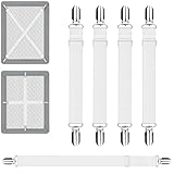 Bettlakenspanner Verstellbar,4 Stück Bettlaken Spanner,35-210cm Bettlaken Spanngurte,Bettlaken Halter,Spanner für Bettlaken,Spannbettlaken Spanner,Betttuchspanner für Bettlaken Matratzen Sofa - Weiß