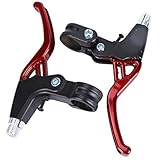 auvstar Bremshebel,Fahrrad Bremshebel Brake,Vollaluminiumlegierung Universal Fahrrad Bremsgriff Gebirgsstraßen Fahrrad Handgriff Bremse Bremshebel 2.2cm Durchmesser Fahrradteile. (Rot)