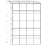 Uncle Paul Münzschutzhüllen, 20 Fächer - 5 Blätter, Einsatzblätter für Münzaufbewahrung mit 9 Standardlöchern CS03520