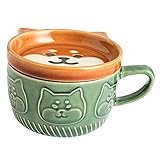 WATIIFUFU Kawaii Keramischer Katzenkaffee Becher Japanischer Cartoon Milchbecher üßer Kaffeebecher Für Zuhause Ideal Als Hochwertiger