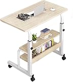 Höhenverstellbarer mobiler Nachttisch mit Rädern – Laptoptisch für Zuhause, Arbeitszimmer und Sofabezutz – Vielseitiger Wohnzimmer- und Schlafzimmer-Beistelltisch