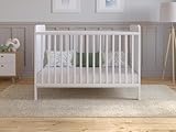 Love For Sleep Babybett Beistellbett 120x60 cm mit Matratze - Kinderbett Baby Bett Holz Weiß, Babybett Komplett Set - Kinderbett Mitwachsend Gitterbett