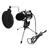 PHENOFICE 1 Satz -mikrofon Podcast-mikrofon-kit Mini-mikrofone Asmr-mikrofon Tischmikrofon Handy Mikrofon Kondensatormikrofon Podcast-ausrüstung Studio-mikrofon Profi-mikrofon Abs Black