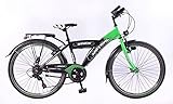 T&Y Trade 26' 26 Zoll Kinder Jungen City Fahrrad Bike Rad KINDERFAHRRAD CITYFAHRRAD Cityrad Citybike Beleuchtung STVO Mistral SCHWARZ GRÜN