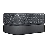 Logitech ERGO K860 kabellose ergonomische Tastatur – geteilte Tastatur, Handballenauflage, natürliches Tippen, schmutzabweisendes Material, Bluetooth und USB-Verbindung, für Windows/Mac - Graphit