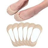 HIALTODAY Füßlinge Damen Füsslinge Herren 6 Paar, Ballerina Sneaker Socken mit Rutschfest Silikon für Damen und Herren, Unsichtbare Atmungsaktiv Halbsocken Hautfarbe 43-46