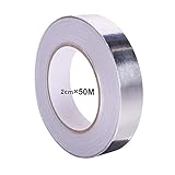 QitinDasen 50M X 20mm Premium Aluminiumfolienband, Aluminiumklebebänder Selbstklebend, Aluminiumband Aluminium Klebeband, für HVAC-Reparatur, Kanäle, Isolierung, Trockner und Handwerk