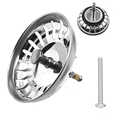 Ø 80 mm Siebkörbchen Spüle mit Höhenverstellbar aus Edelstahl, Siebkörbchen Passend für Die Meisten Überlaufbecken und Hauptbecken mit Oder Ohne Excenterbedienung, Siebkörbchen Abflussstopfen