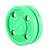KIMISS Eishockey-Puck – Grüner Polyoxymethylen-Dryland-Roller-Puck für Training und Straßenhockey