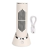 Gavigain Turmventilator ohne Flügel, kompakter, leiser Schreibtischventilator, einstellbare Geschwindigkeit, USB-Typ-C-Aufladung, effiziente Luftzirkulation für kleine Räume im
