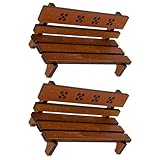 MOLUCKFU 2St Dekorative Miniaturszenen-Ornamente Puppenbett Zaundekoration Terrasse Outdoor-Kissen Minis wohnaccessoires Miniatures Mini-Hausmöbel aus Holz Miniatur-Parkbank Light Brown
