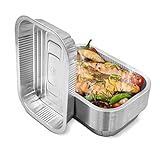 Mamatura Aluschalen Grill [Wiederverwendbar] 100 Aluminium Tropfschalen, Fettauffangschalen Gasgrill | Weber Grill Zubehör | Alu Grillschalen 15x22 cm