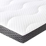 Amazon Basics - Matratzen Topper 140 x 200 cm, 7 cm Höhe Gel-Schaum Matratzenauflage, weiß