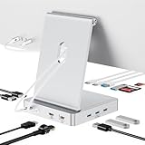 USB-C-Dockingstation mit 13 Anschlüssen für iMac 24 Zoll 2021/2023, 5 USB-A & 2 USB-C-3.0-Anschlüsse mit 5 Gbit/s, 4K @ 60 Hz HDMI, 1 Gbit/s Ethernet, DC 5 V, SD/TF-Kartensteckplatz, iMac M1/M3