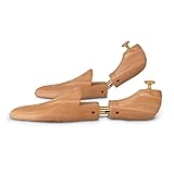 Cocciné -Schuhspanner Zedernholz, Schuhdehner Schuhweiter Extrastark, Knickschutz Schuhspanner Holz, Shoe Stretcher mit Einstellbarer Federn, für Alle Schuhe, 1 Paar, 37-38