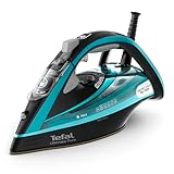 Tefal Dampfbügeleisen Ultimate Pure, 3200 W, 1,2 kg, Micro-Calc-Filter, Durilium Airglide Autoclean-Bügelsohle, automatische Abschaltung, ‎0,35 Liter Wassertank, Made in France, schwarz/türkis, FV9844