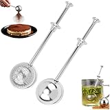 2 Stück Teezange, Teeei für Losen Tee mit Teleskopgriff, Teesieb für Losen Tee mit Rostfreiem Griff, Teesieb für Tasse für Tee und Gewürze, Siebzange für Teeliebhaber