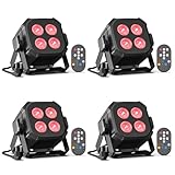 Rtktoup 4PCS RGBW LED Par Scheinwerfer, 40W LED Bühnenlicht DMX 4/8CH mit Fernbedienung Par Strahler, Discolicht Partylicht für DJ Bühne Bar Party Hochzeit Haloween Weihnachten