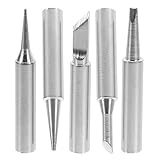 Angoily 5 Stück Lötspitzen für Lötkolben Langlebige Ersatzspitzen aus Stahl Vielseitig für Elektronikreparatur und Lötstationen