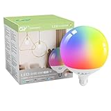 GY Alexa Glühbirne Smart Lampe E27 G150 23W 2400lm,Alexa Zubehör WLAN Leuchtmittel Kompatibel mit Google Home 2.4 GHz,RGB Dimmbar Warmweiß-Kaltweiß und Mehrfarbige Birne,1 Stück