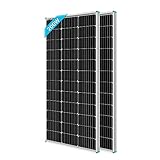 RENOGY 100W 12 Volt (schlankes Design) Solarmodul Monokristallin Solarpanel Photovoltaik Solarzelle Ideal zum Aufladen von 12V Batterien Wohnmobil Garten Camper (100x2)