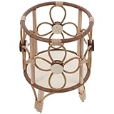 YARNOW Pastoraler Blumenständer Mechanische Anschlüsse Tassendeckelhalter, Handtuchhalter Wasserdichte Abdeckung Für Laubbläser Pflanzenständer Aus Rattanimitat Mini-kit Holz Light Brown