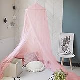 Eimilaly Betthimmel Moskitonetz, Betthimmel für Mädchen Zimmer Dekoration - Insektenschutz hängende Baldachin für Erwachsene, Babys, Camping im Freien, Pink