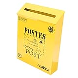 jojofuny Kasten Briefkasten Aus Blech Briefkästen Einzigartig Zinn Karte Post- Postfächer Vintage Wohnkultur Briefschlitzfänger Modern Antiquität Wand Bausatz Retro Slot Eisen Yellow