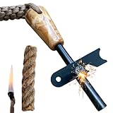 Feuerstahl Survival 7 in 1 Set mit Zunder & Paracord für Camping, Outdoor, Survival, Bushcraft - Feuerstein - Starker Funkenflug mit über 5000 Zündungen