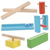 VICASKY Domino Blocks Holzspielzeug Lernspielzeug Bunte Bausteine Umweltfreundlich Sicher Feinmotorik Kreativität Konzentration Ab Jahren