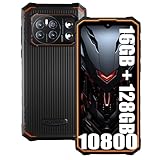 HOTWAV Cyber 13 Outdoor Handy Ohne Vertrag Android 14,10300mAh, 16(8+8) GB+128GB/1TB TF Outdoor Smartphone, 6.6” + 90Hz, 64MP+16MP Baustellenhandy, Face ID/NFC/OTG Orange