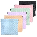 WCHOSOZH Kleine Make-up-Tasche, quetschbarer Geldbörsen-Organizer, wasserdichtes Leder, kein Reißverschluss, selbstschließend, tragbar, gewebte Taschen für Münzen, Schlüssel, Karten, Schmuck,