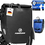 Forrider Fahrradtasche Wasserdicht für Gepäckträger [25L Volumen] mit Schultergurt | Gepäckträgertasche | Einzel | Fahrrad Tasche Packtasche hält an jedem Gepäckträger (Schwarz, Einzeltasche)