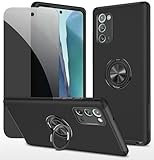 Dechyi Sichtschutz hülle für Samsung Galaxy Note 20 Schwarz Handyhülle mit Anti-Spähen aus gehärtetem Glas Displayschutzfolie mit Ringhalterung stoßfest, Kratzfest strapazierfähig Schutzhülle