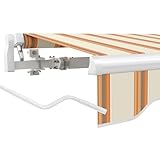 paramondo Gelenkarmmarkise Basic 2000 Markise Sonnenschutz Sichtschutz für Balkon & Terrasse, Vollständig zusammengebaut,250 x 150 cm (Breite x Ausfall), Multi Sand-Orange