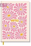 Notizbuch A5 liniert 'Pink Flowers' von Trendstuff by Häfft - 124 Seiten, 62 Blatt - ideal als Tagebuch, Bullet Journal, Ideenbuch, Schreibheft - nachhaltig & klimafreundlich